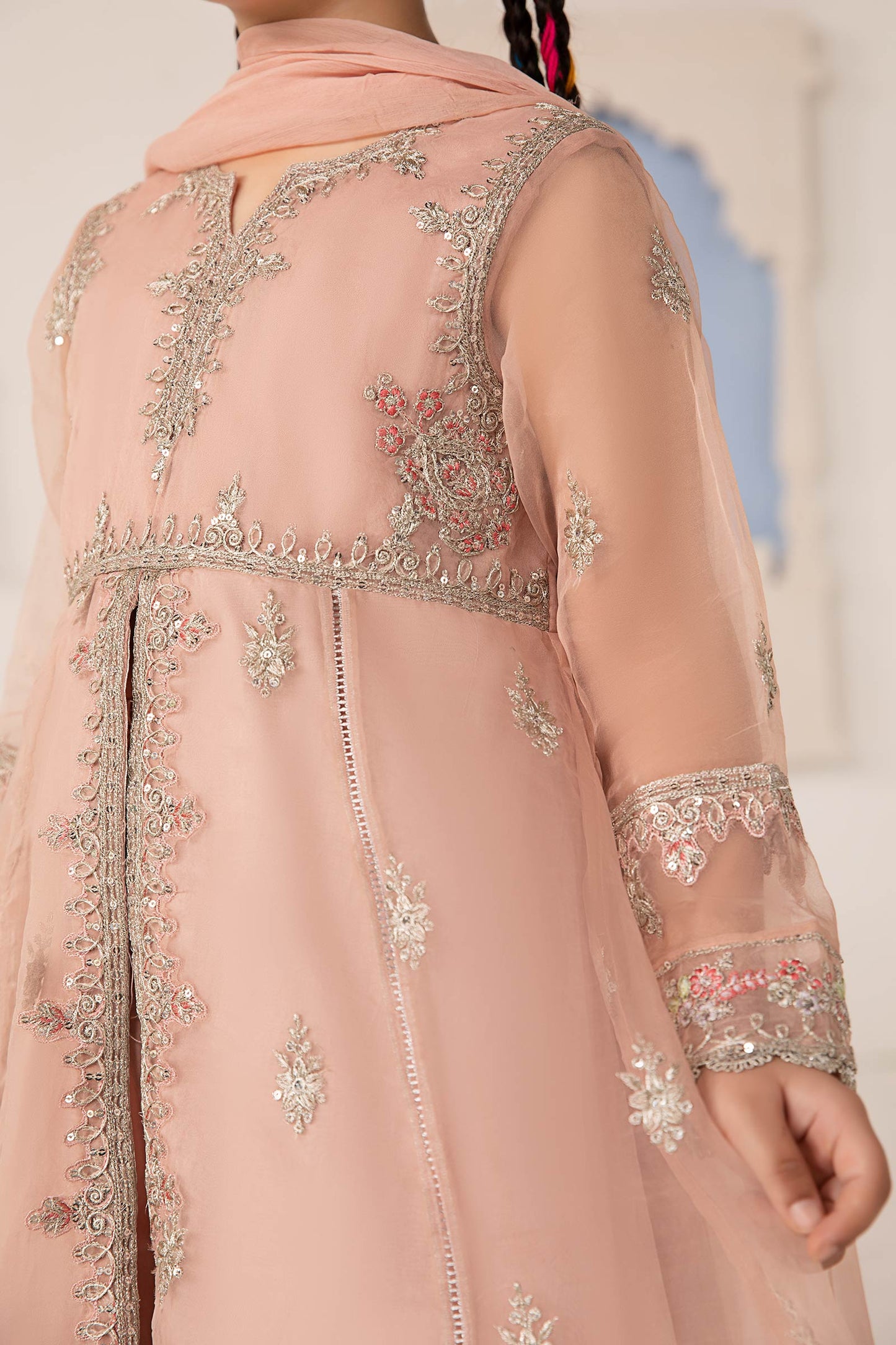 3 Piece Embroidered Organza Suit
