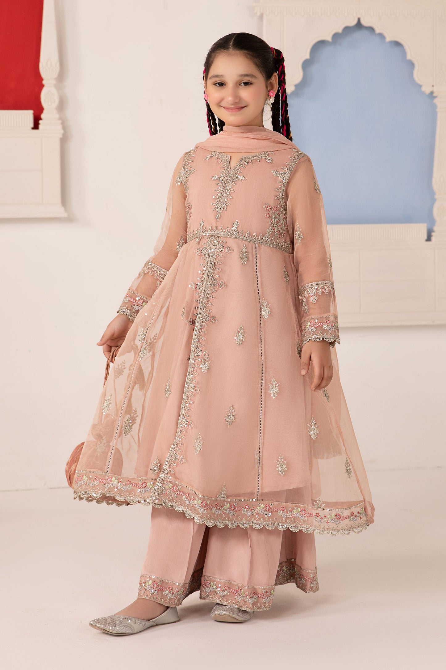 3 Piece Embroidered Organza Suit