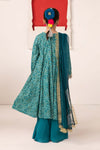 3 Piece Printed Raw Silk Suit