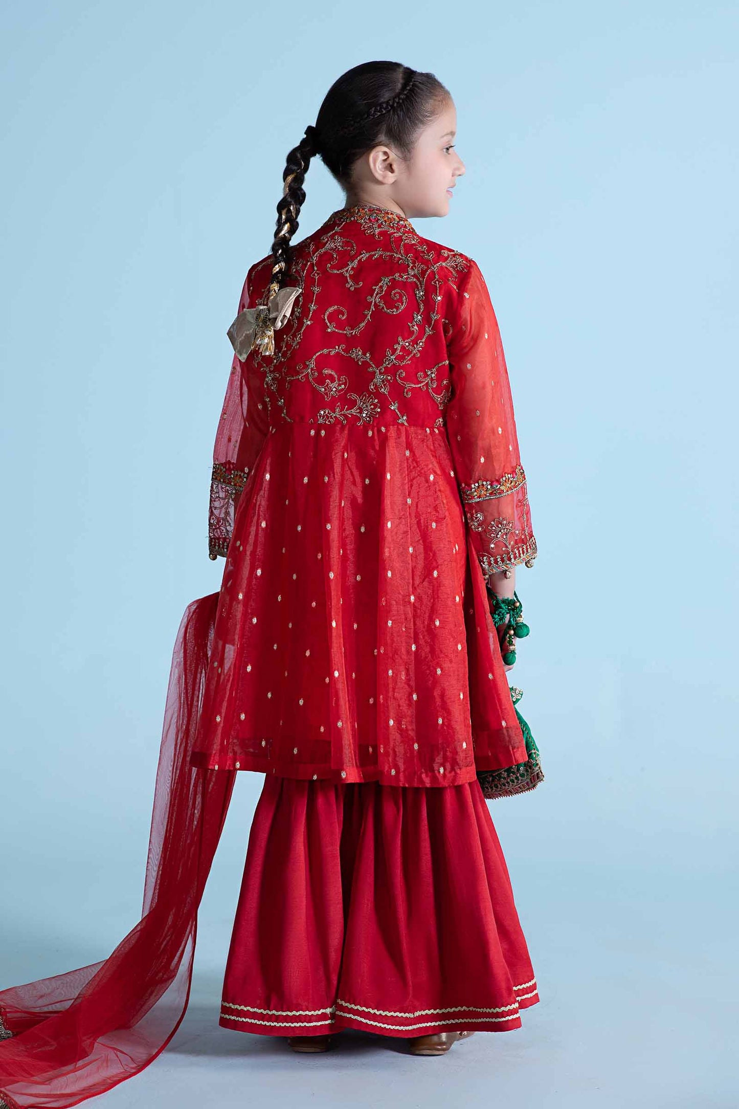 3 Piece Embroidered Lurex Organza Suit