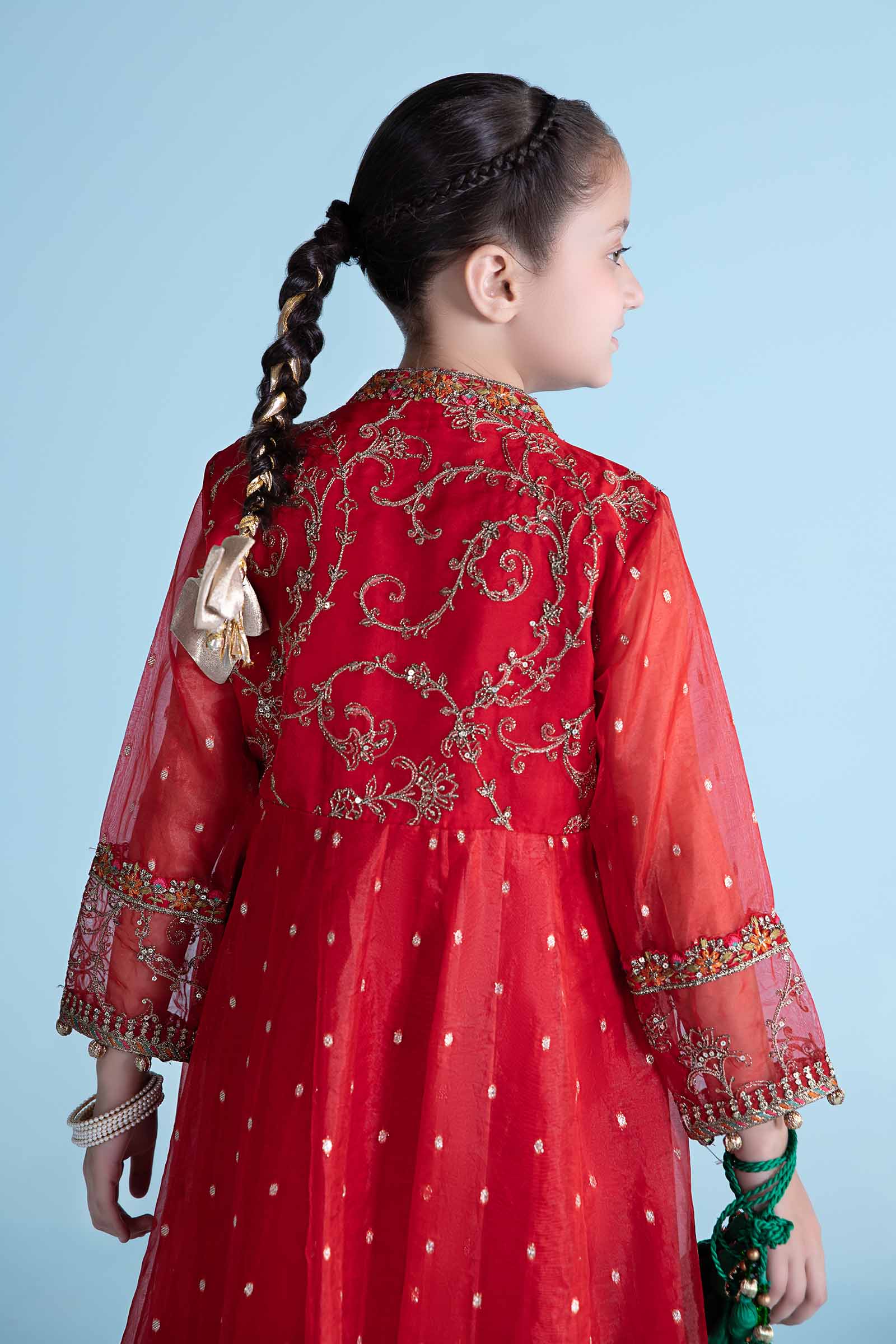 3 Piece Embroidered Lurex Organza Suit