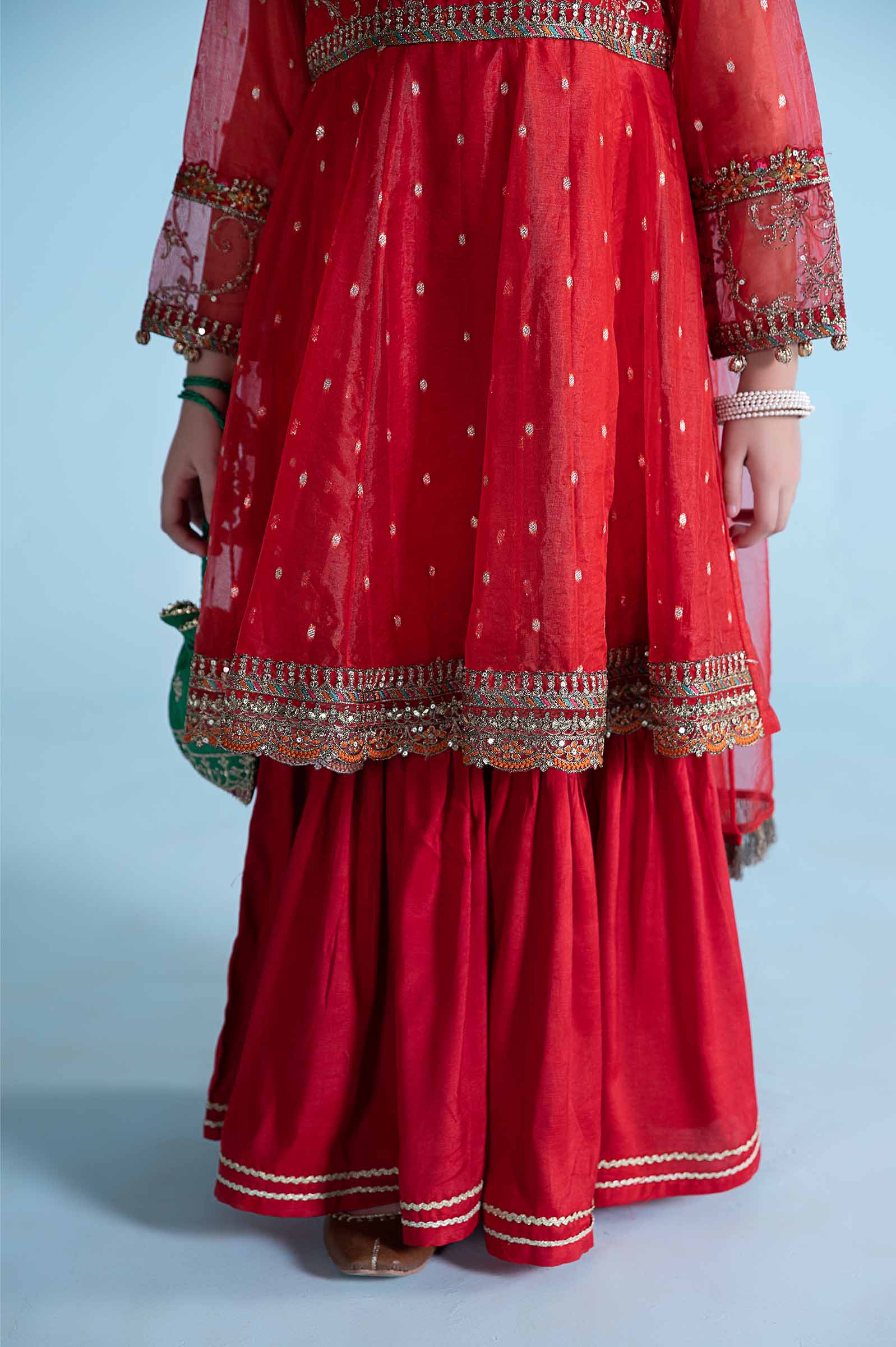 3 Piece Embroidered Lurex Organza Suit