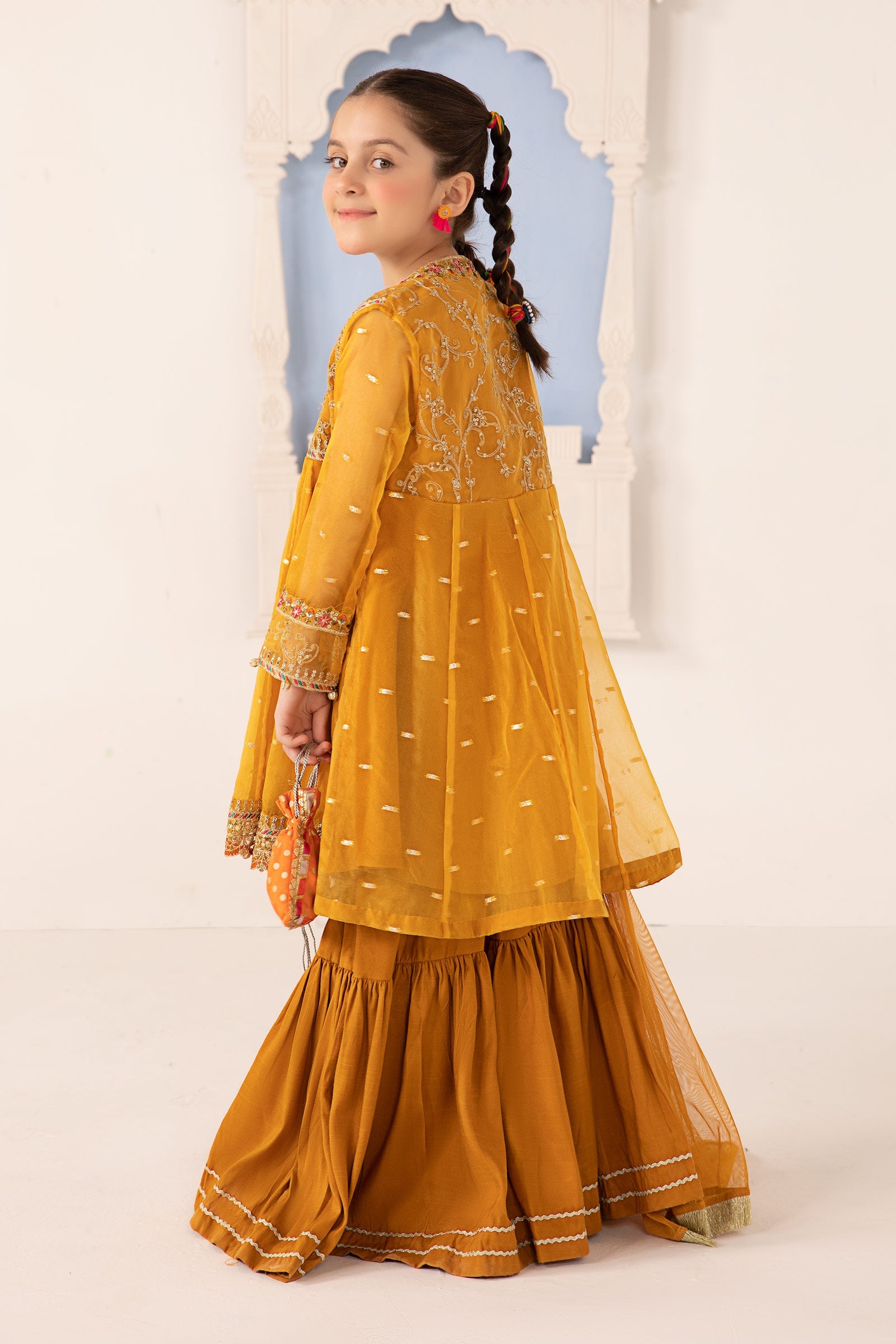 3 Piece Embroidered Lurex Organza Suit