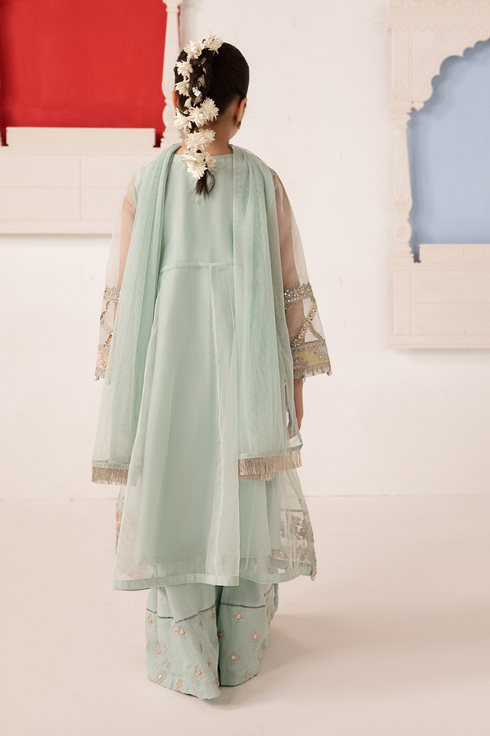 3 Piece Embroidered Organza Suit