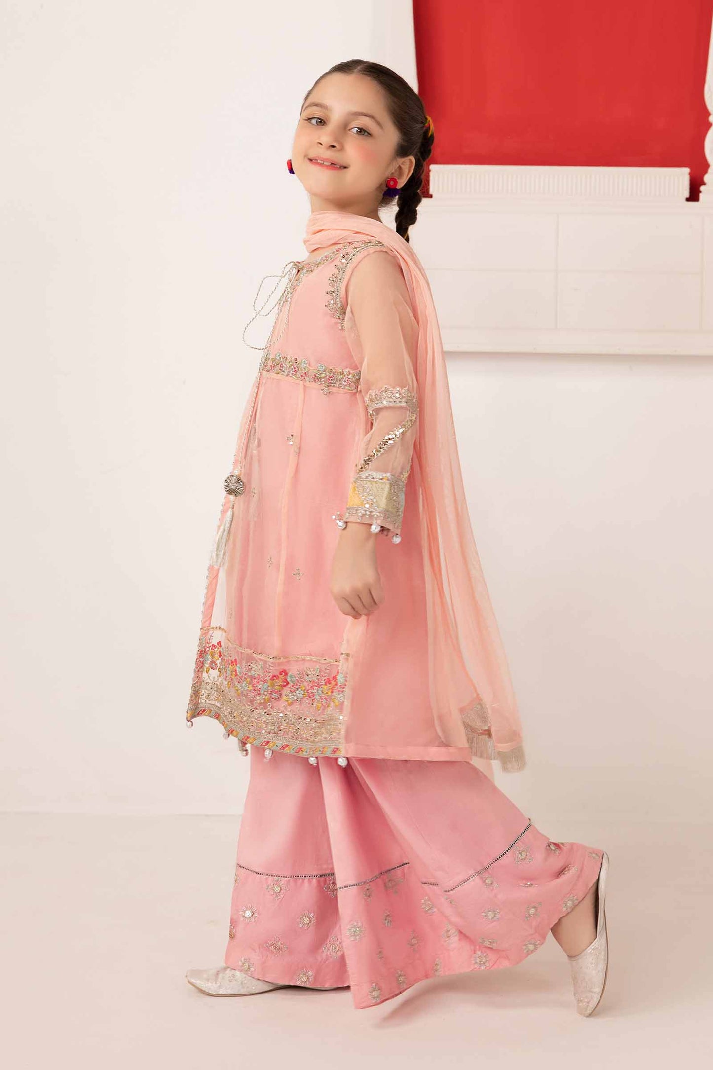 3 Piece Embroidered Organza Suit