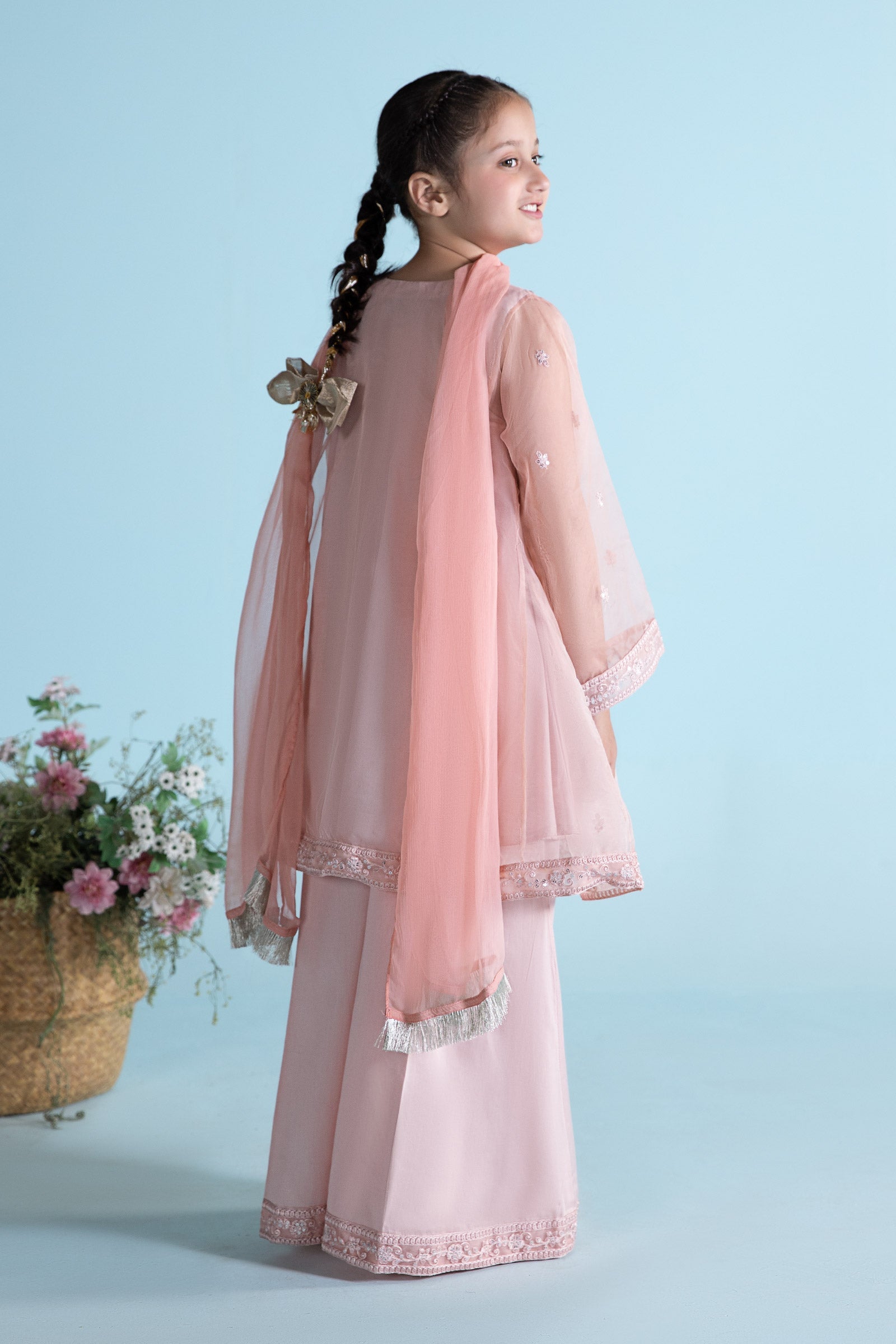 3 Piece Embroidered Organza Suit