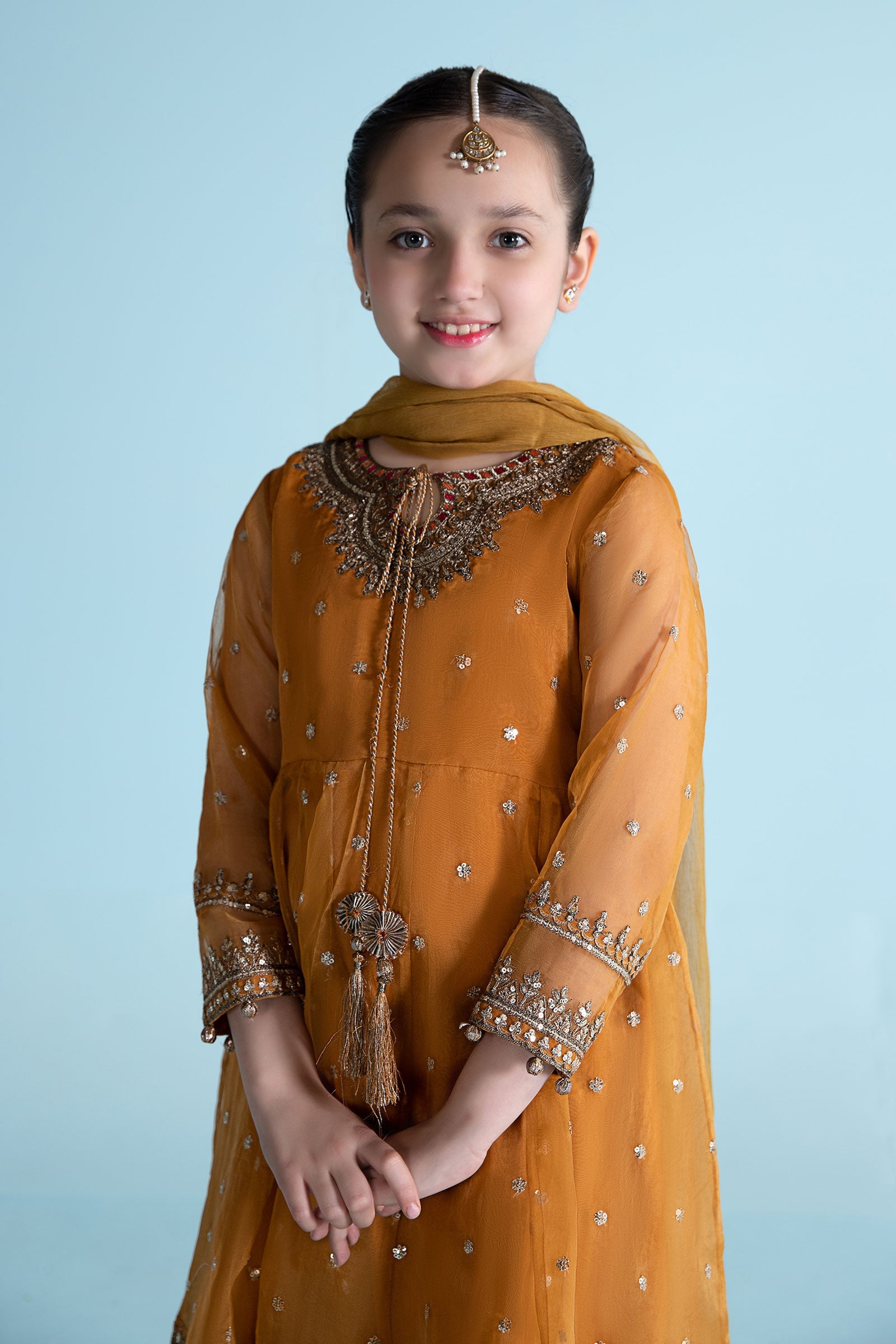 3 Piece Embroidered Organza Suit