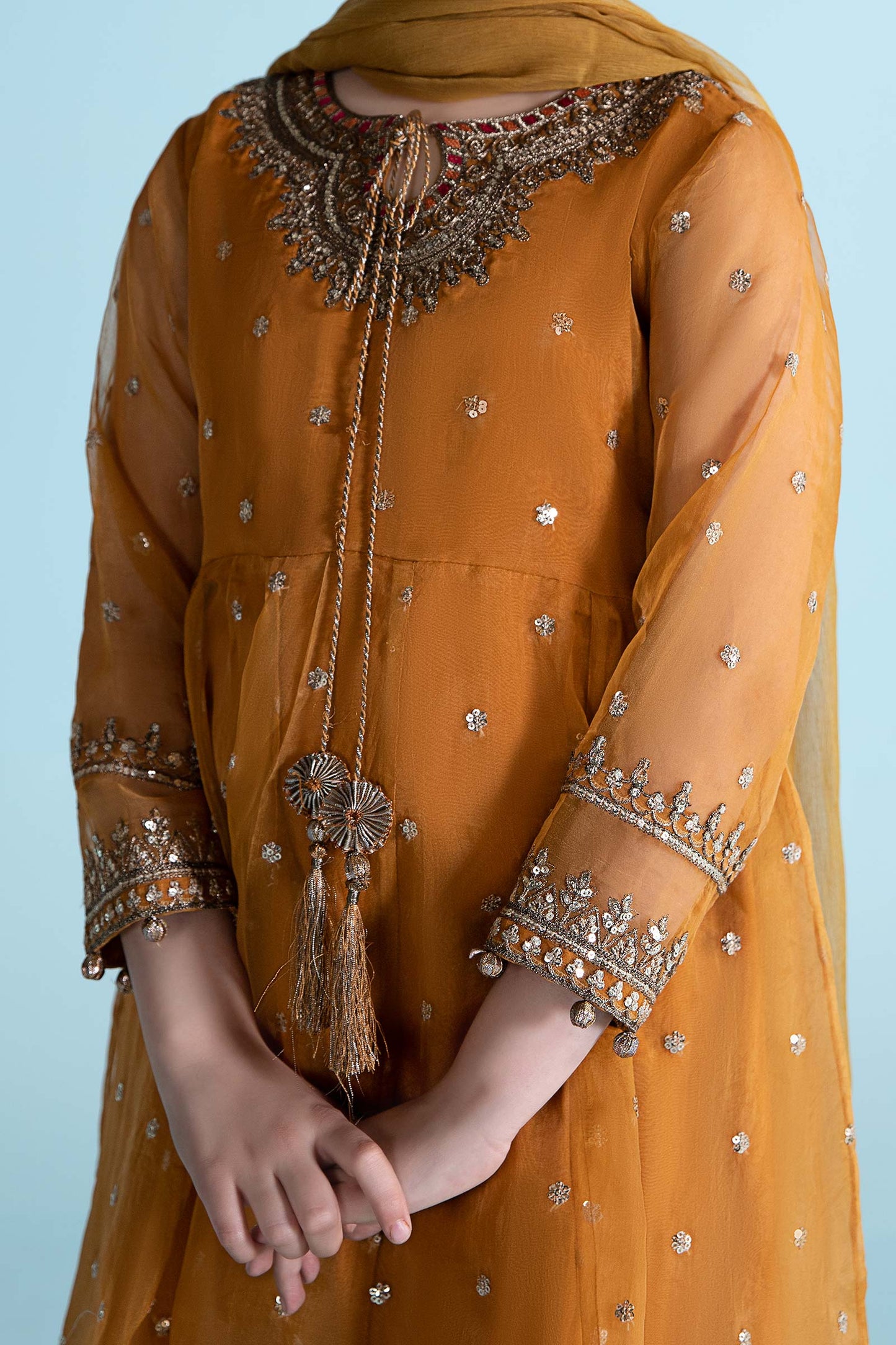 3 Piece Embroidered Organza Suit