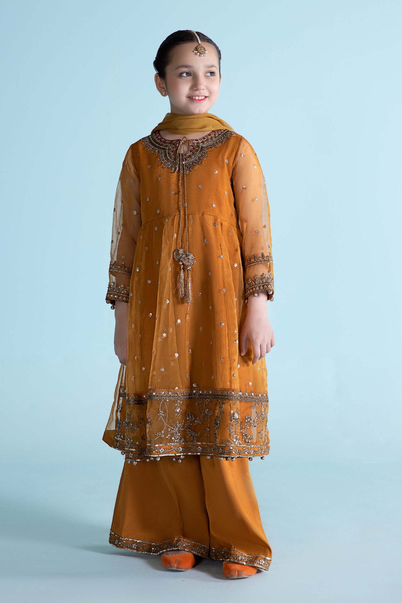 3 Piece Embroidered Organza Suit