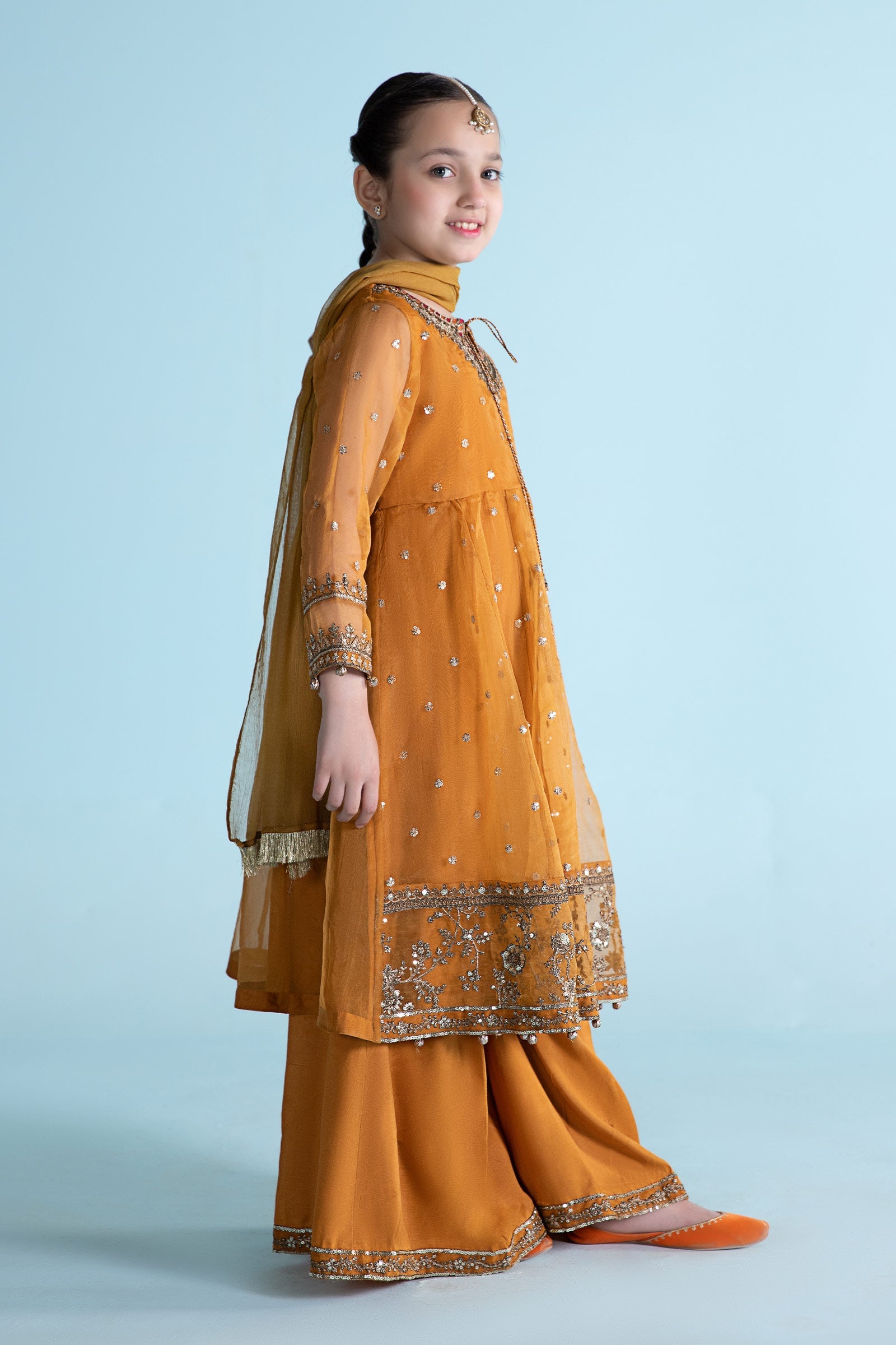 3 Piece Embroidered Organza Suit