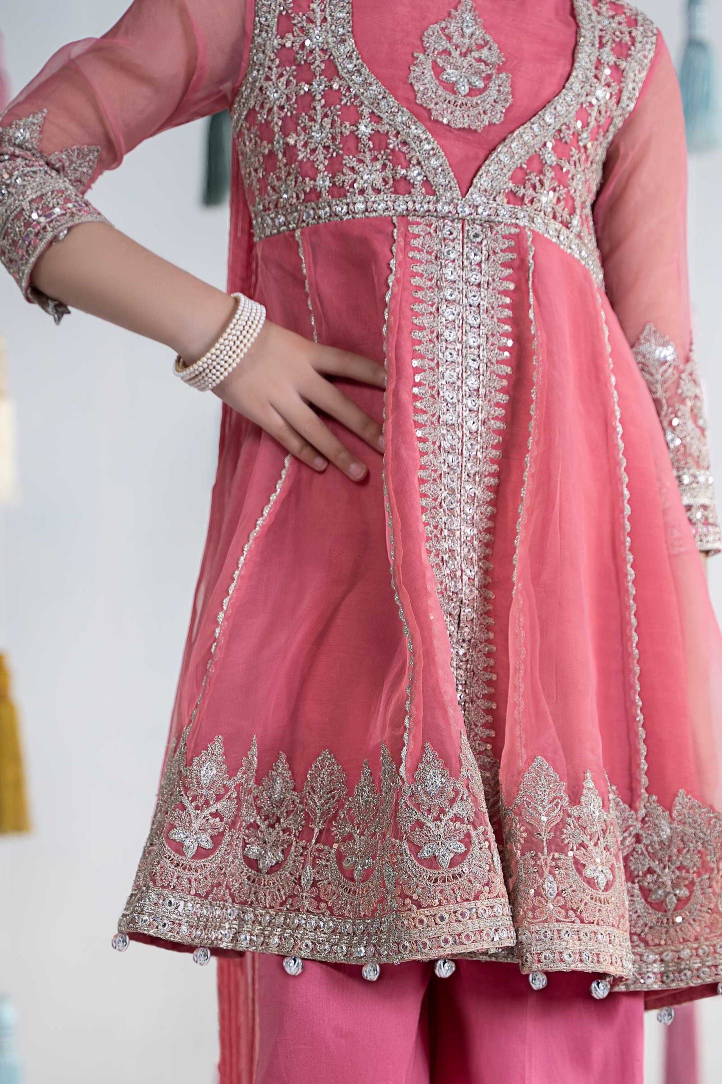 3 Piece Embroidered Organza Suit