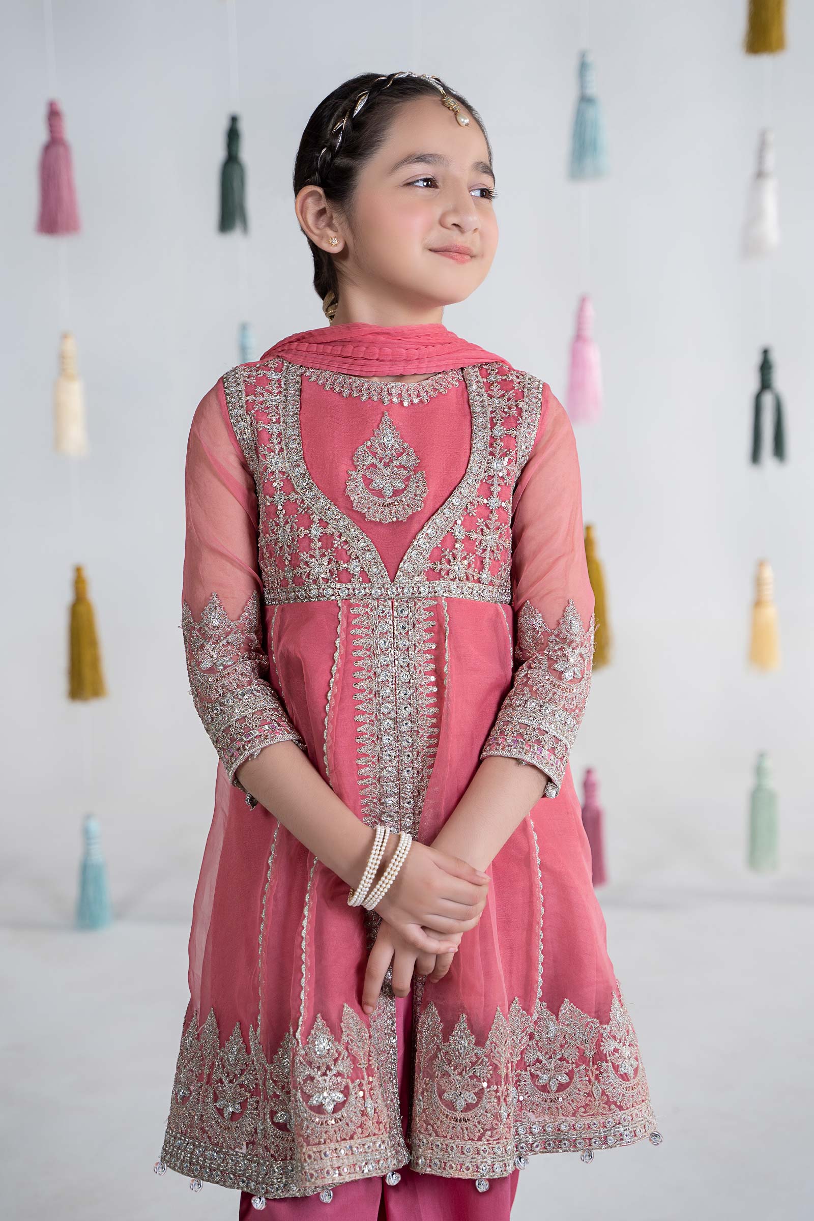 3 Piece Embroidered Organza Suit