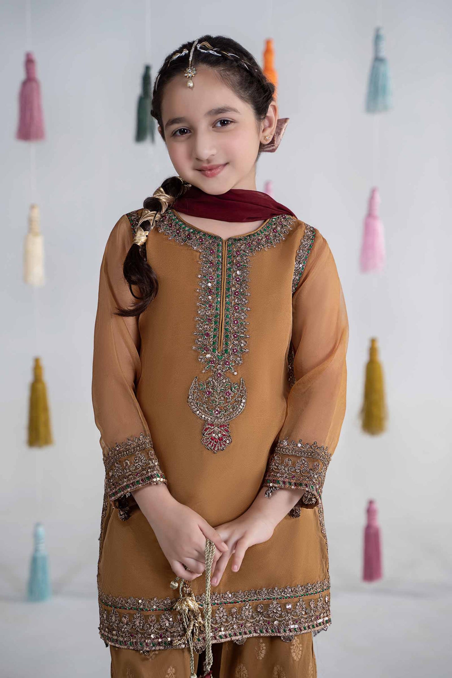 3 Piece Embroidered Organza Suit