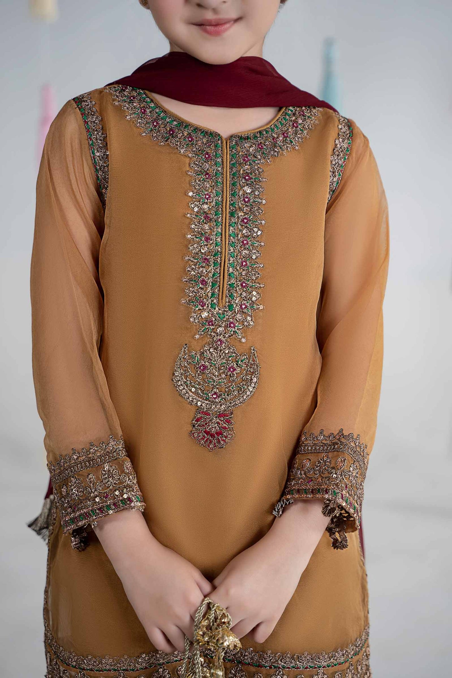 3 Piece Embroidered Organza Suit