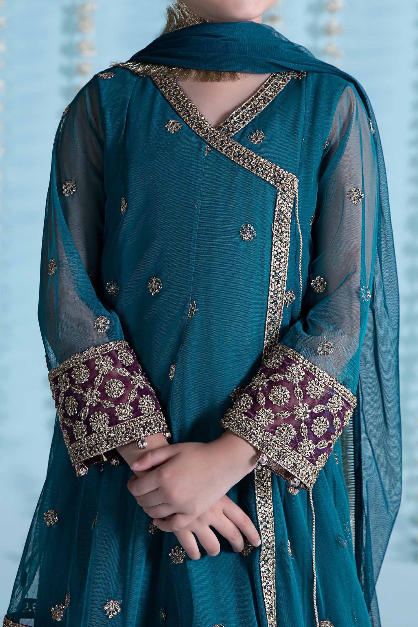 3 Piece Embroidered Net Suit