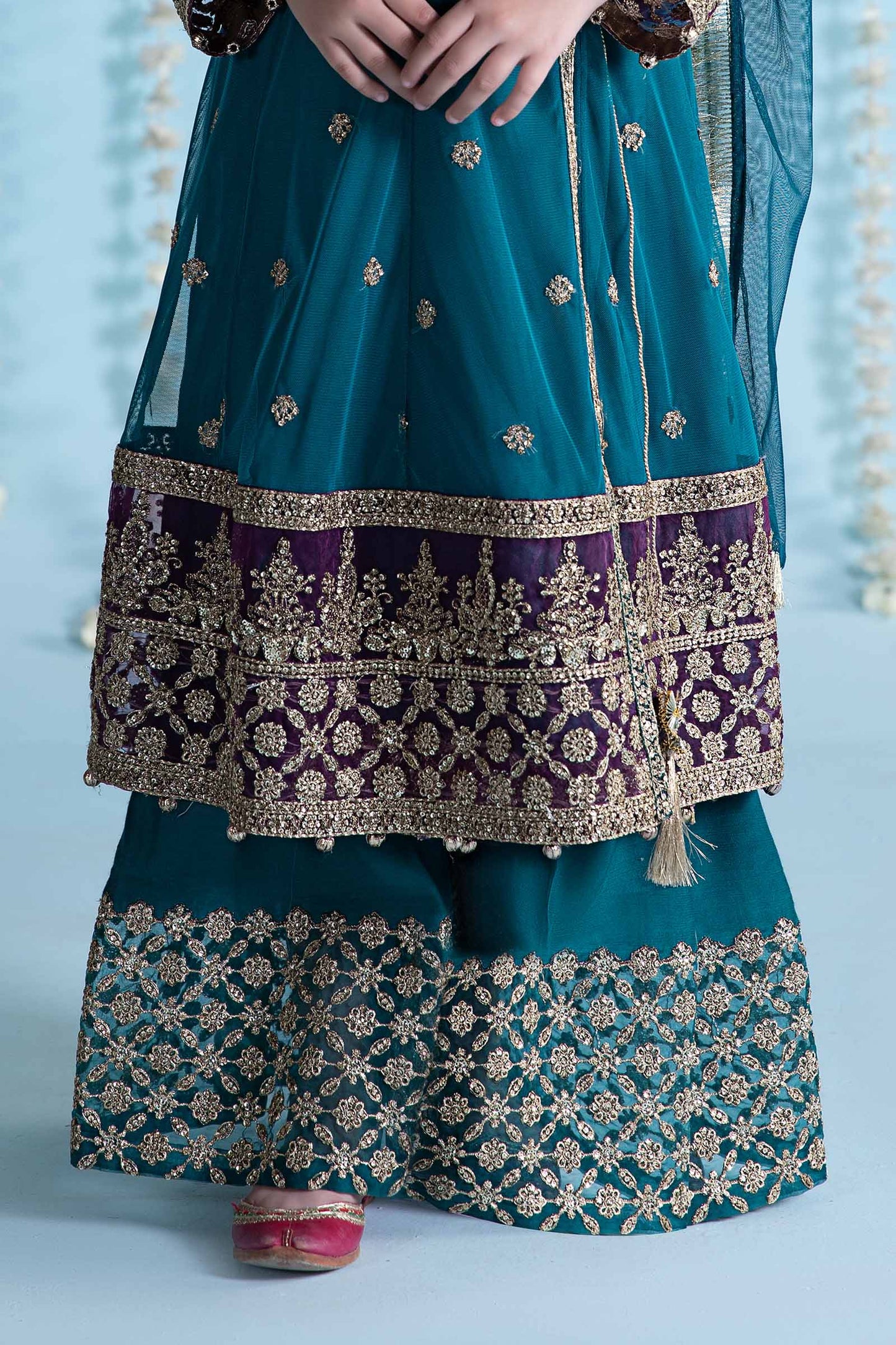 3 Piece Embroidered Net Suit