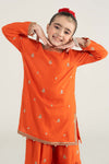 3 Piece Embroidered Raw Silk Suit
