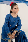 3 Piece Embroidered Raw Silk Suit