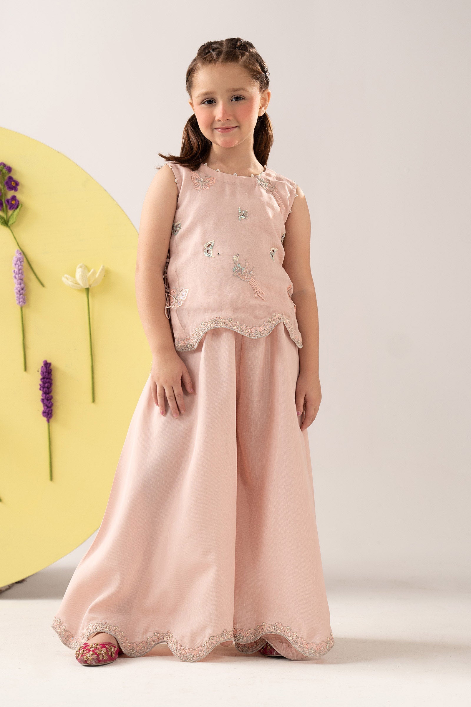 2 Piece Embroidered Chiffon Suit