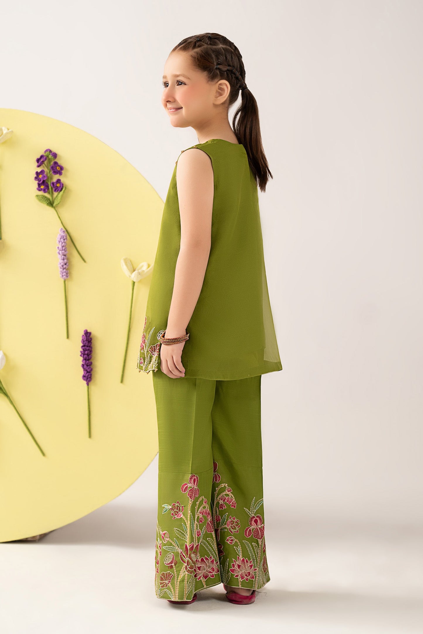 2 Piece Embroidered Organza Suit