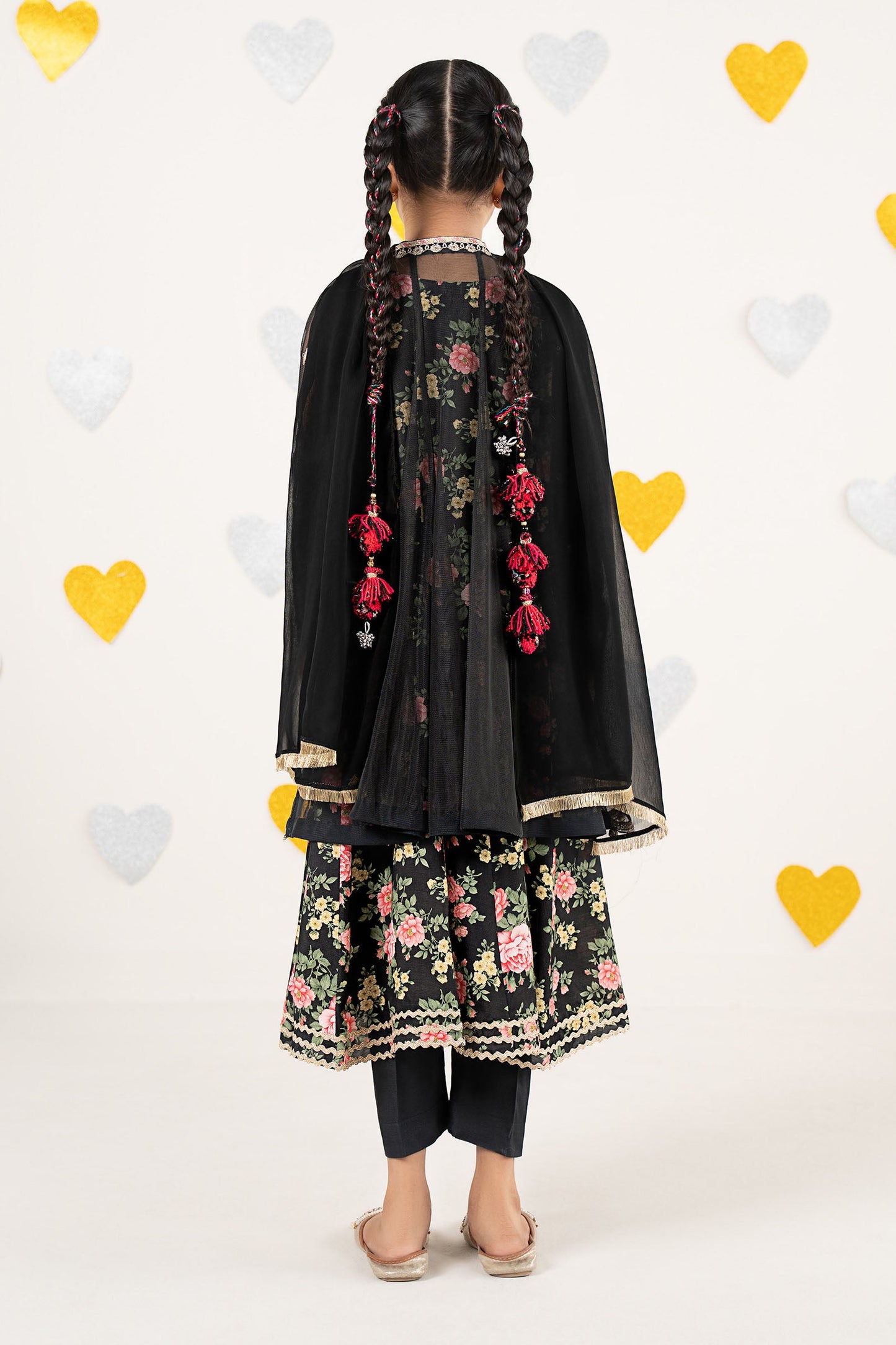 4 Piece Embroidered Net Suit