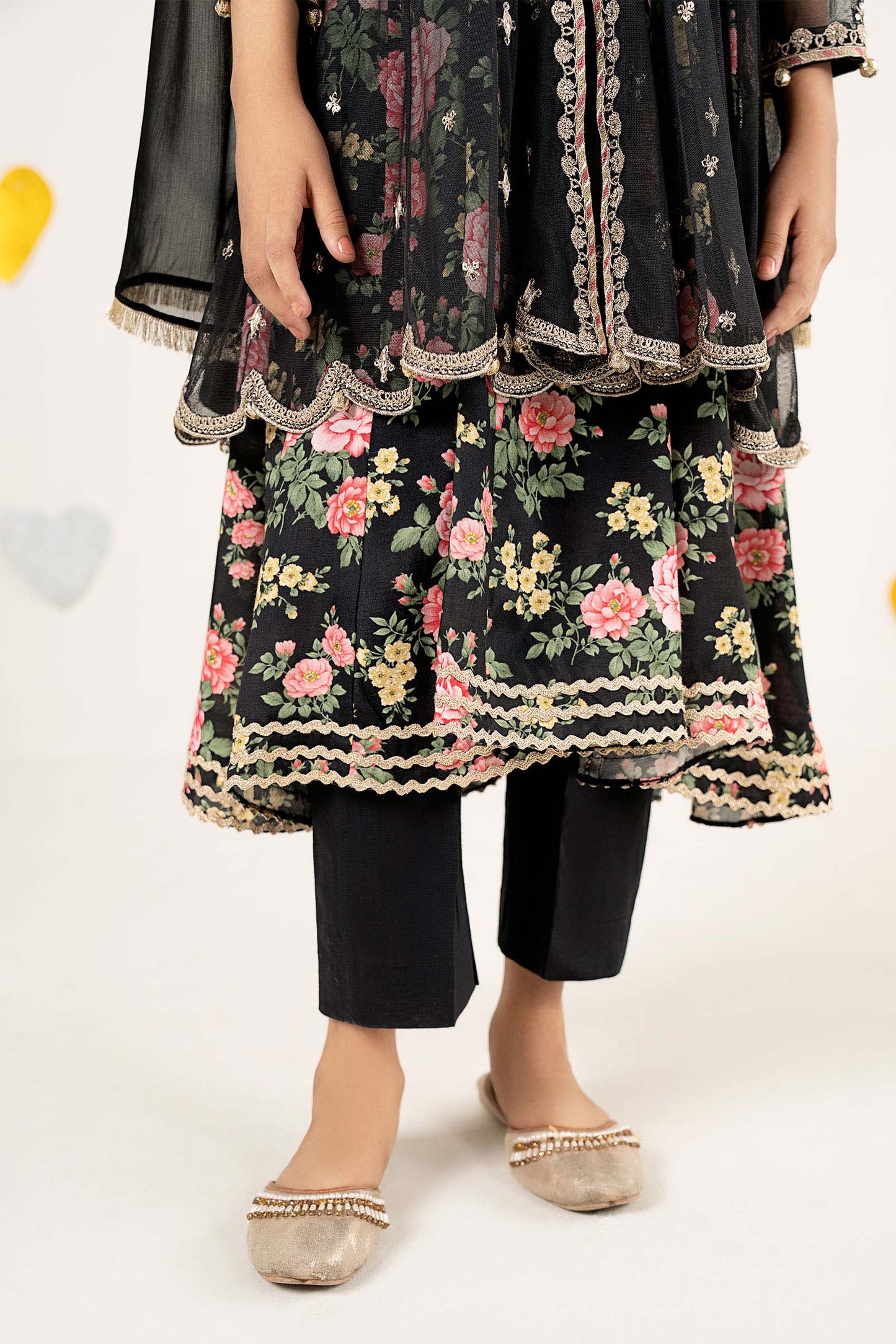 4 Piece Embroidered Net Suit