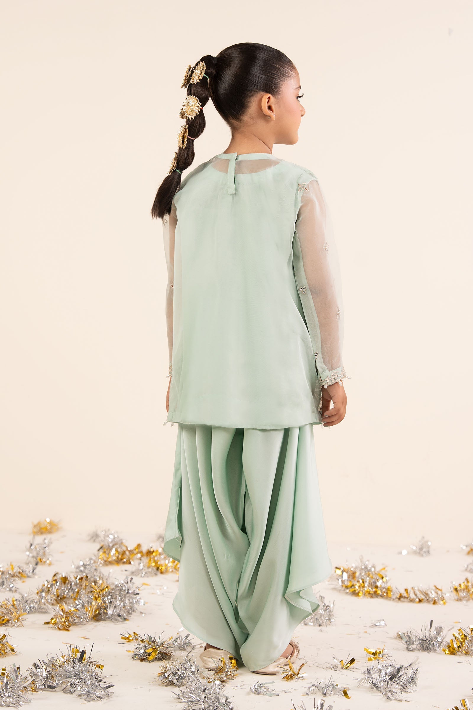 2 Piece Embroidered Organza Suit