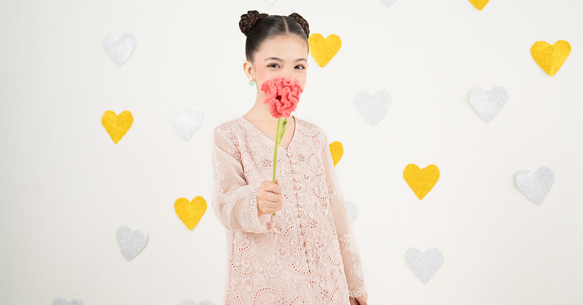 2 Piece Embroidered Organza Suit