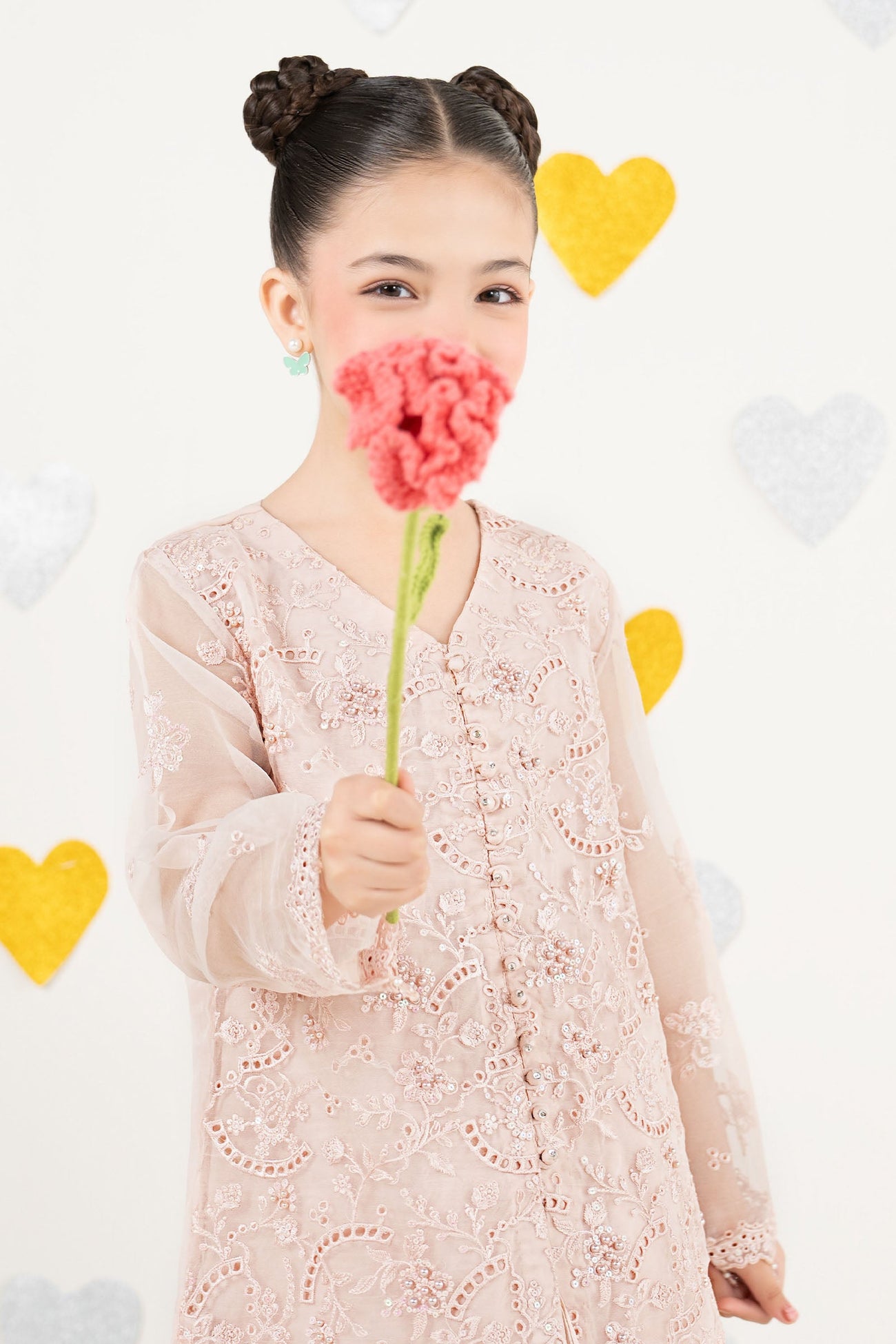 2 Piece Embroidered Organza Suit