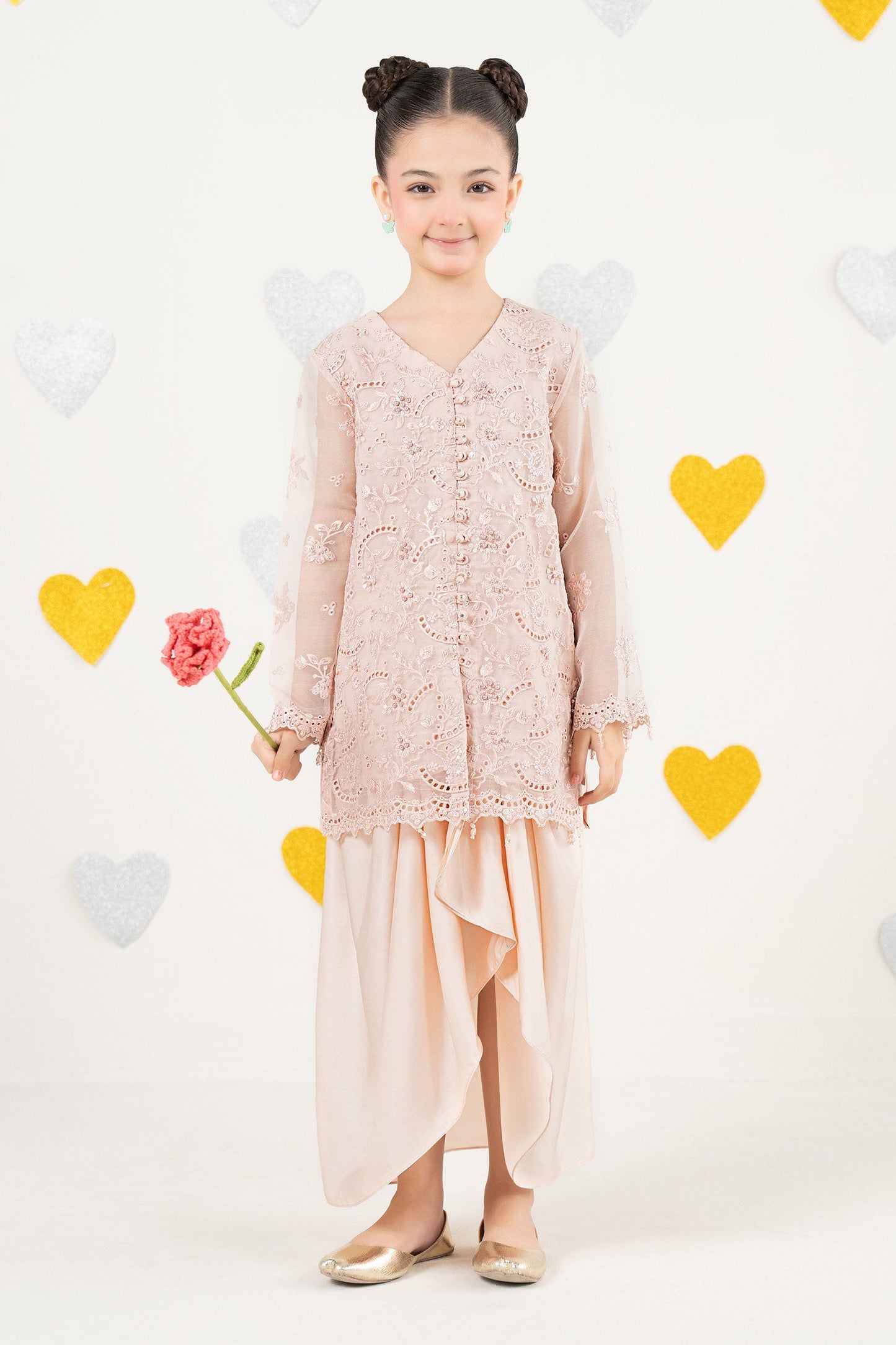 2 Piece Embroidered Organza Suit