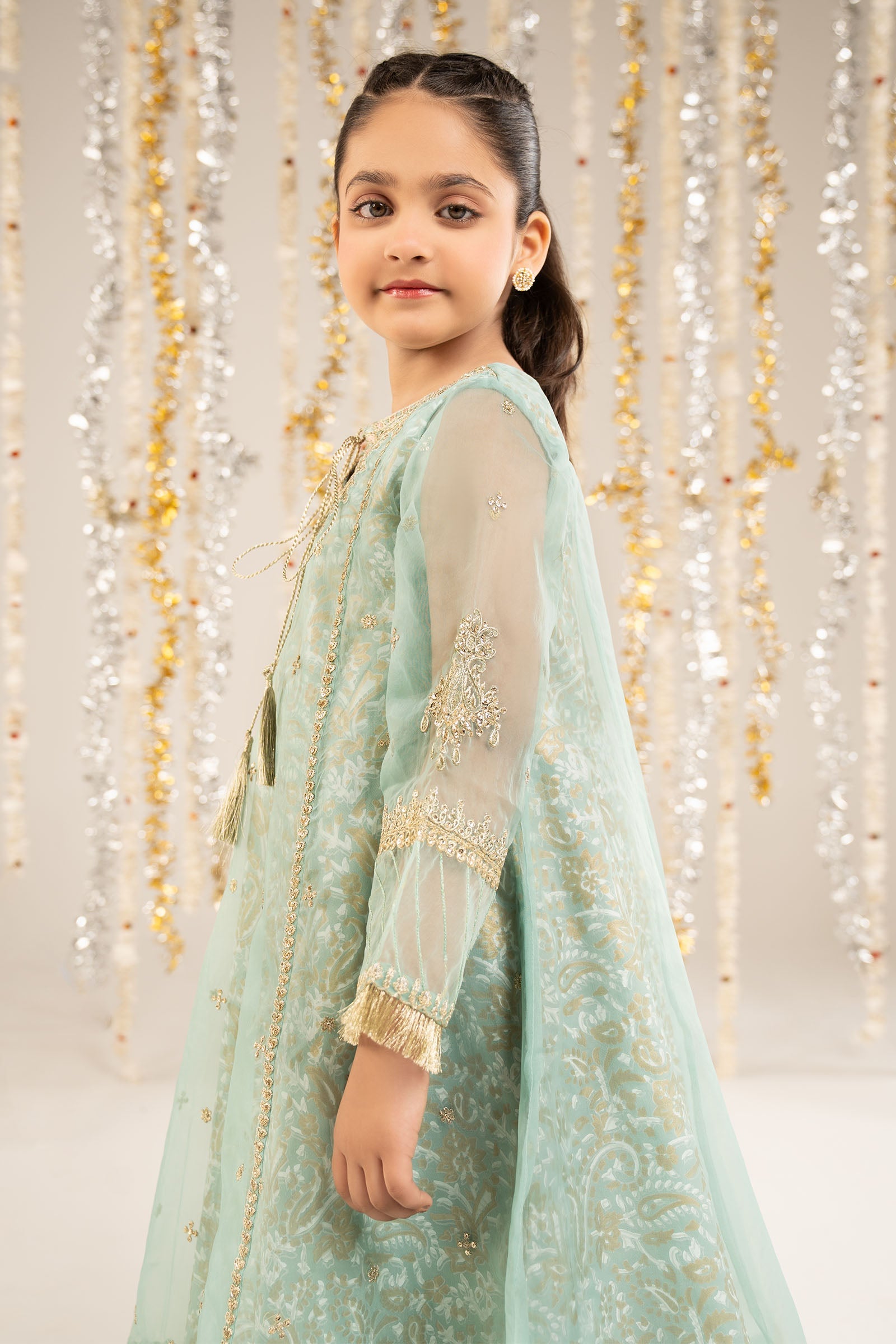 2 Piece Embroidered Organza Suit