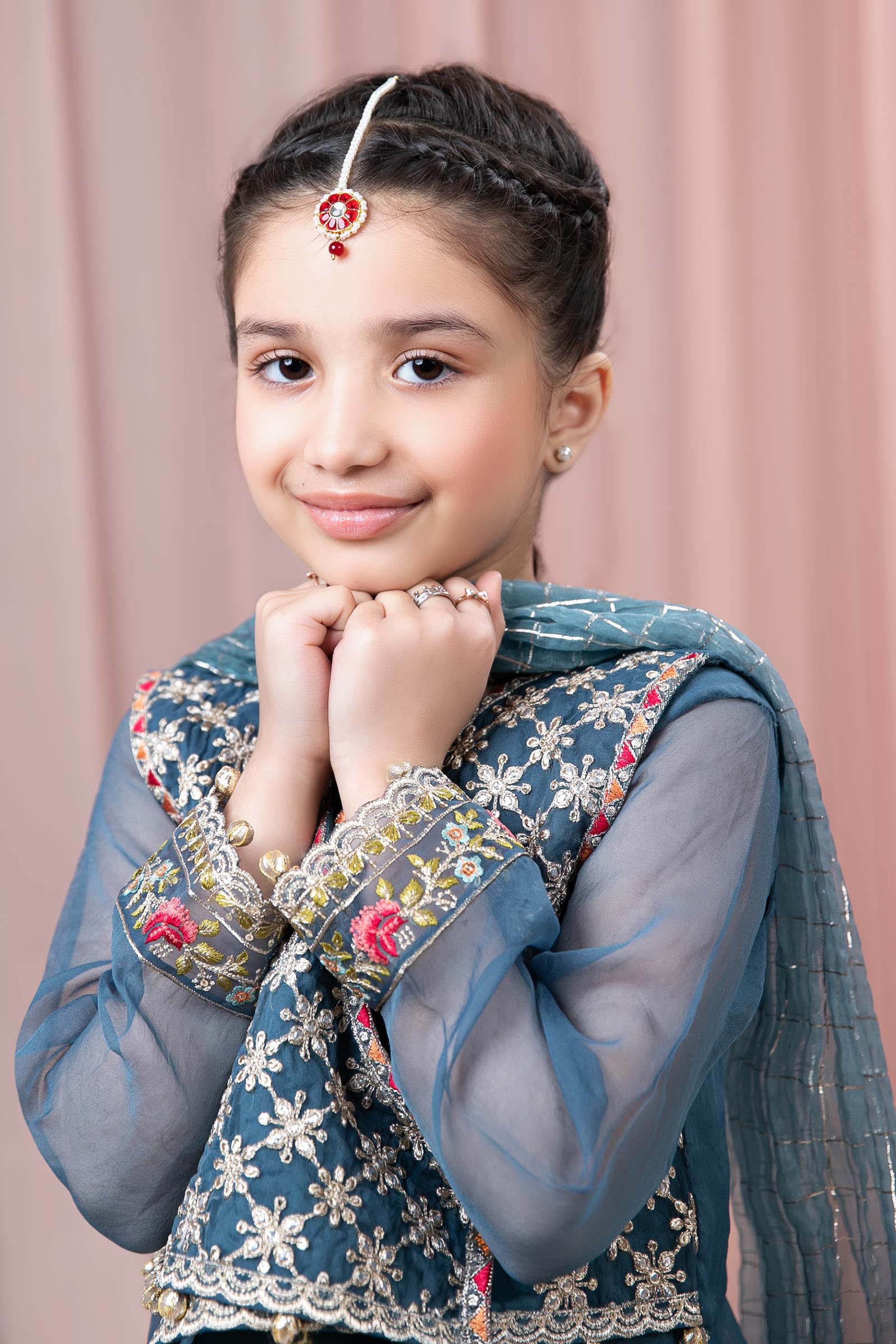 3 Piece Embroidered Organza Suit