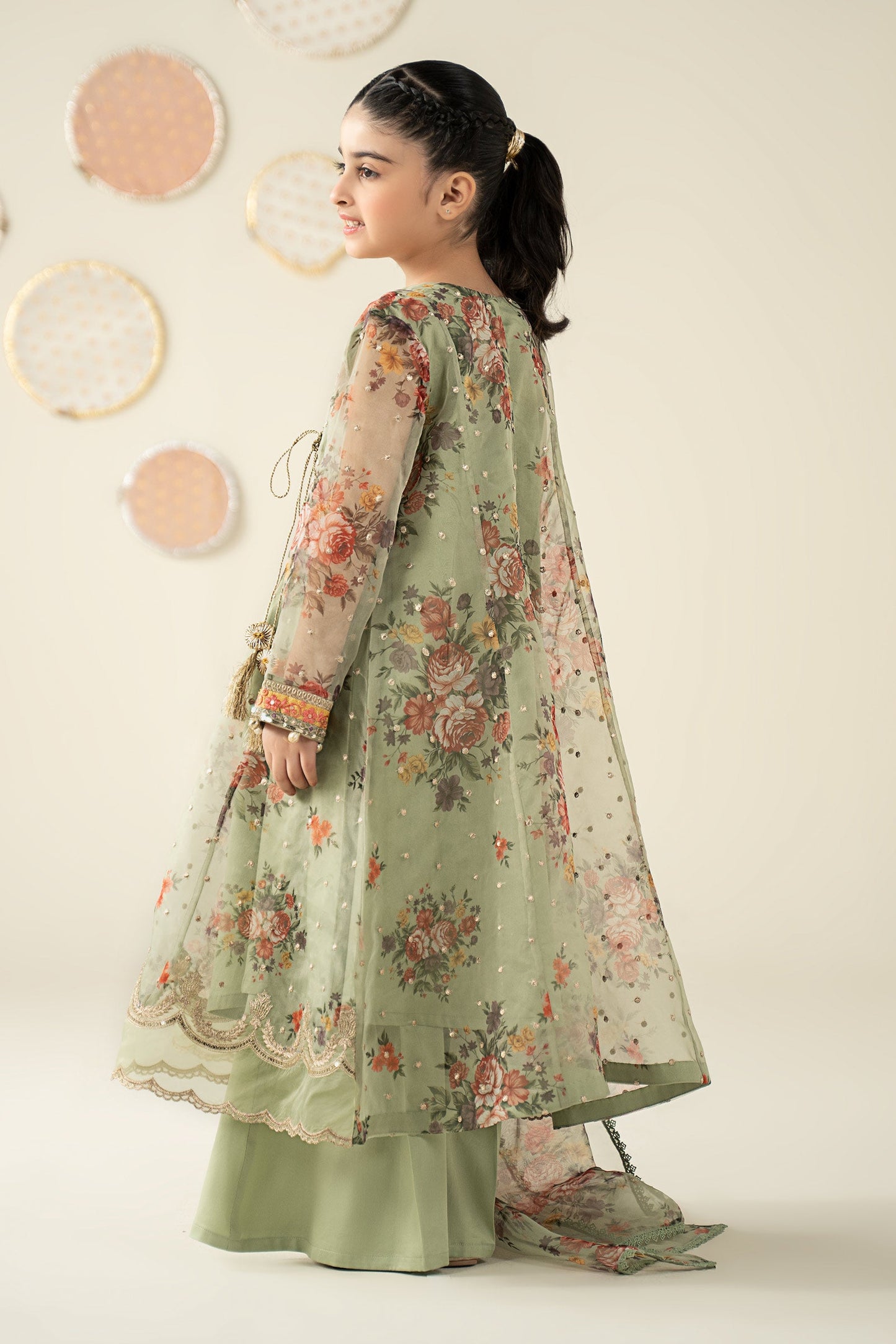 3 Piece Embroidered Organza Suit