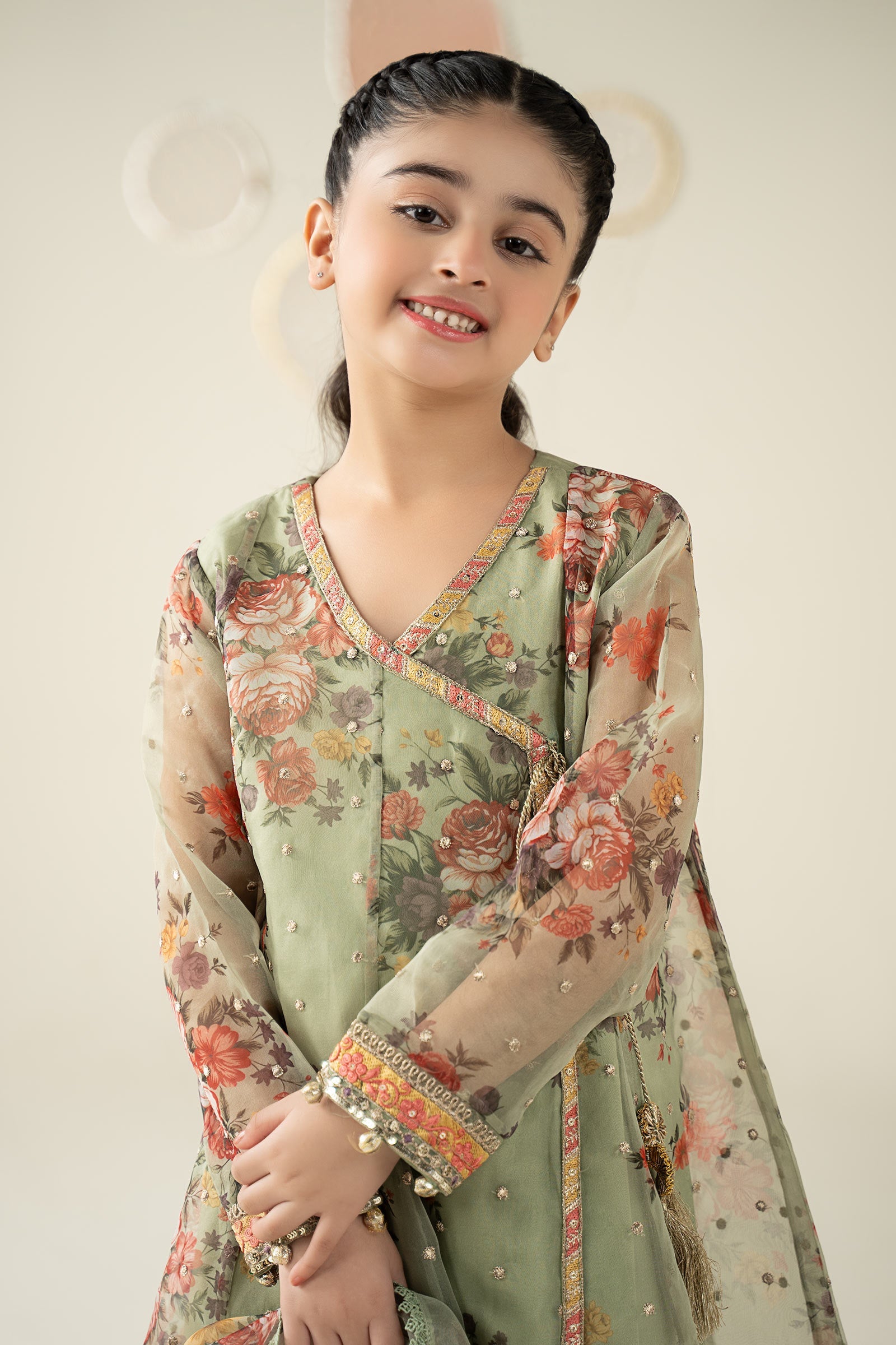 3 Piece Embroidered Organza Suit