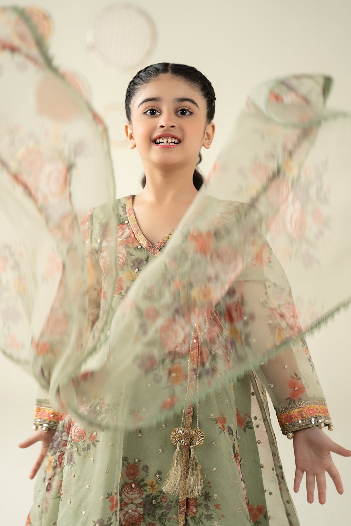 3 Piece Embroidered Organza Suit