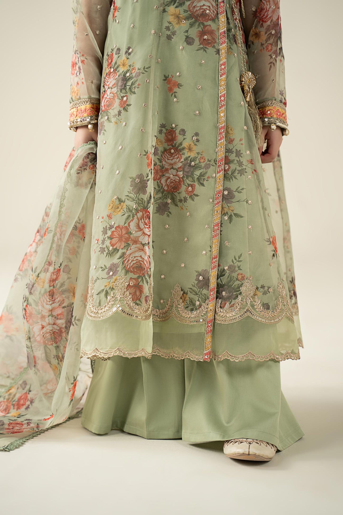 3 Piece Embroidered Organza Suit