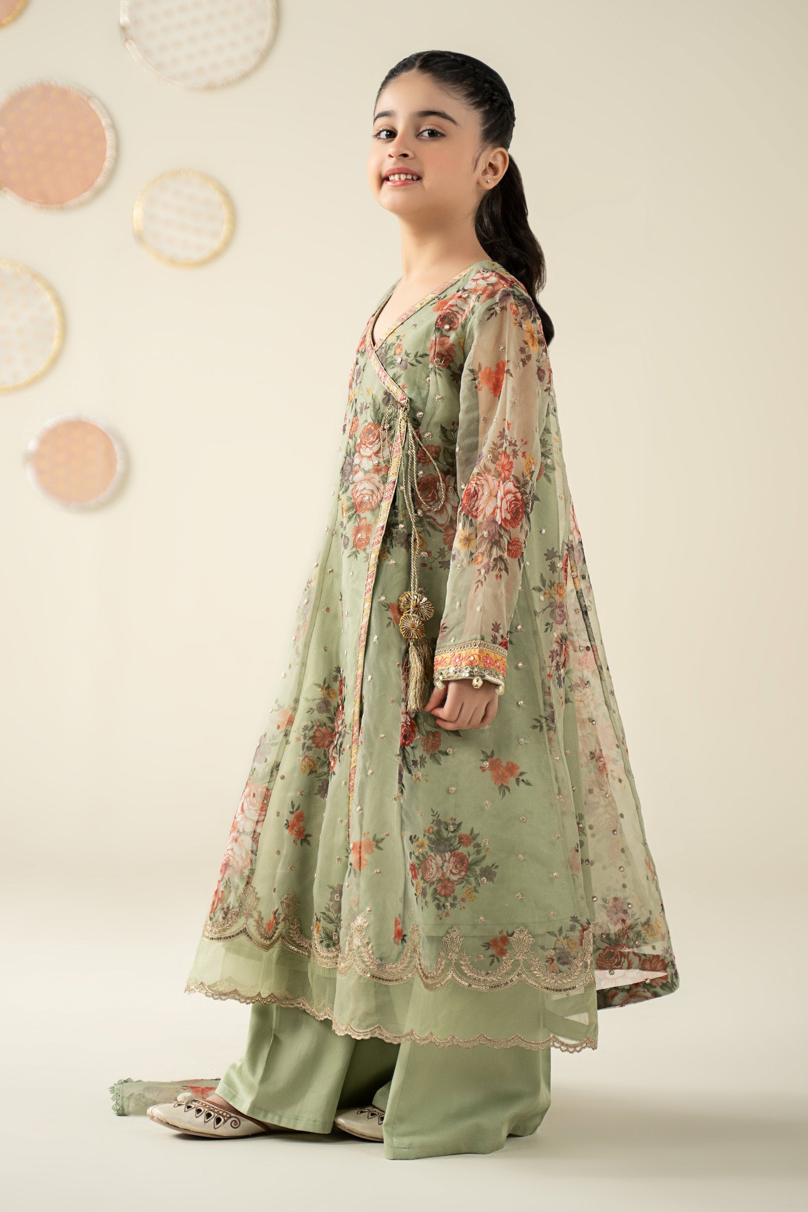 3 Piece Embroidered Organza Suit