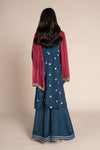 3 Piece Embroidered Raw Silk Suit