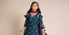 3 Piece Embroidered Raw Silk Suit