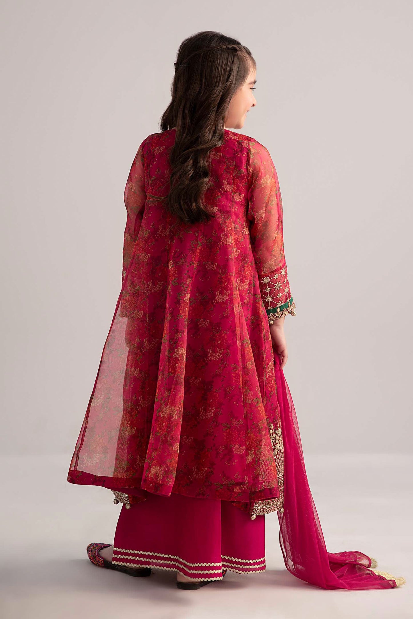 3 Piece Embroidered Poly Organza Suit