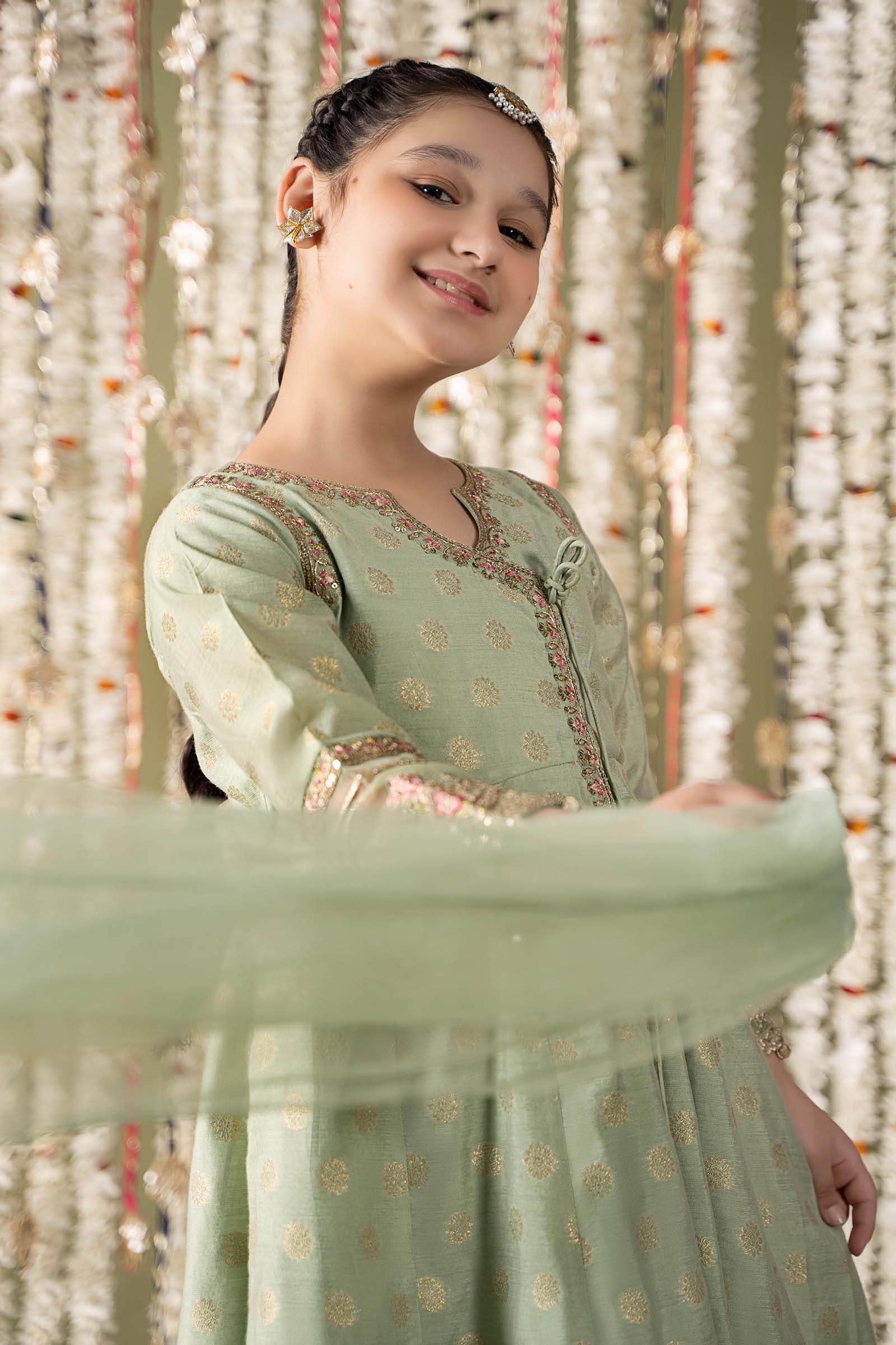 3 Piece Embroidered Cotton Lurex Suit