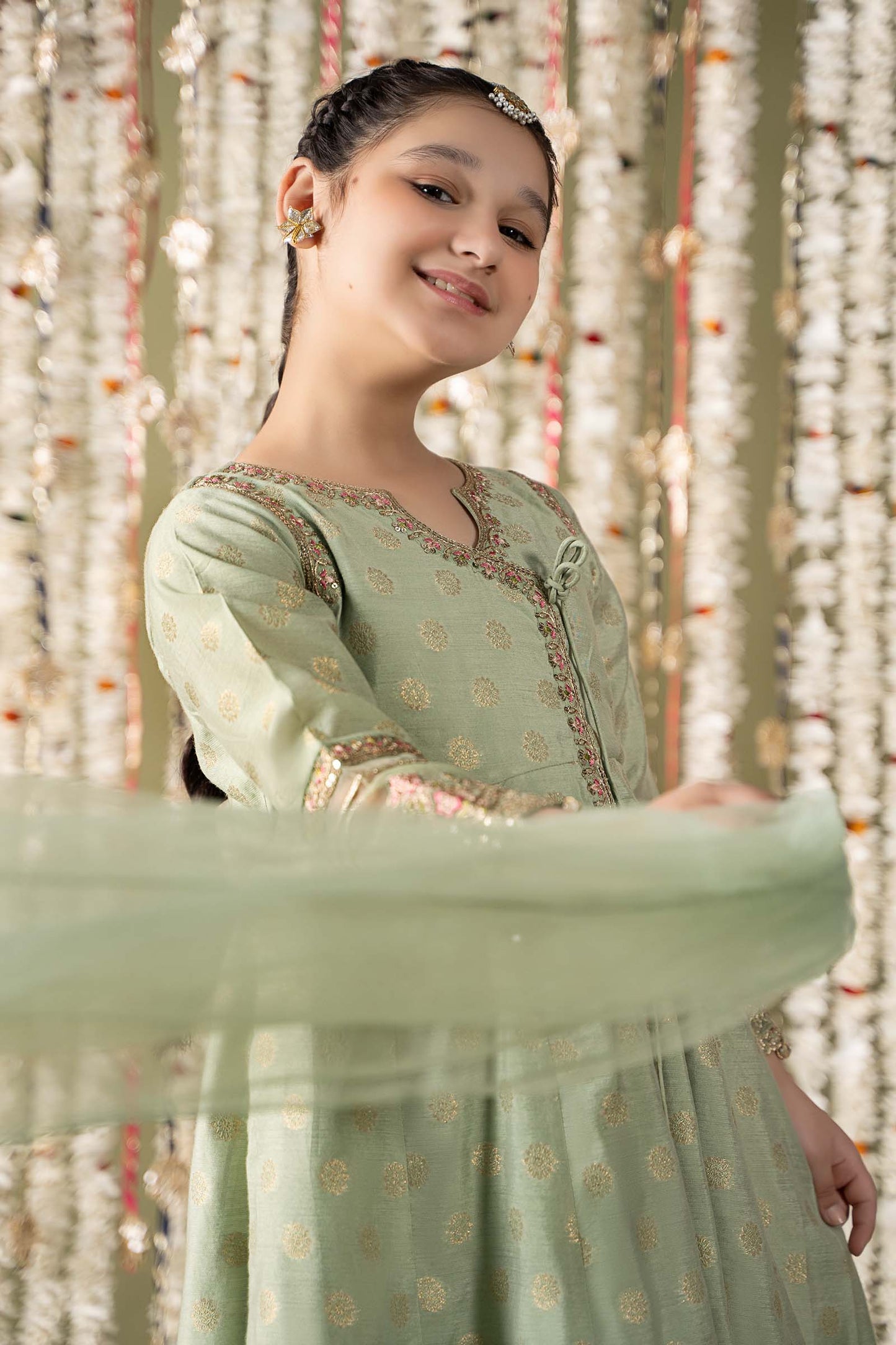 3 Piece Embroidered Cotton Lurex Suit
