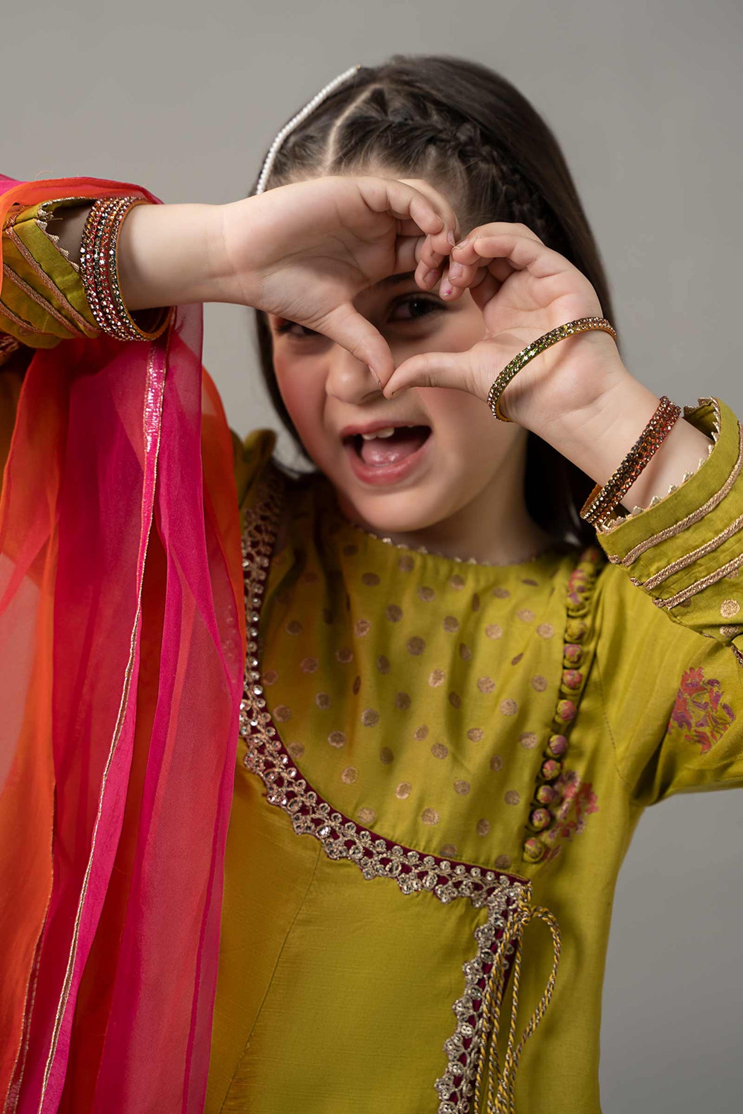 3 Piece Embroidered Raw Silk Suit