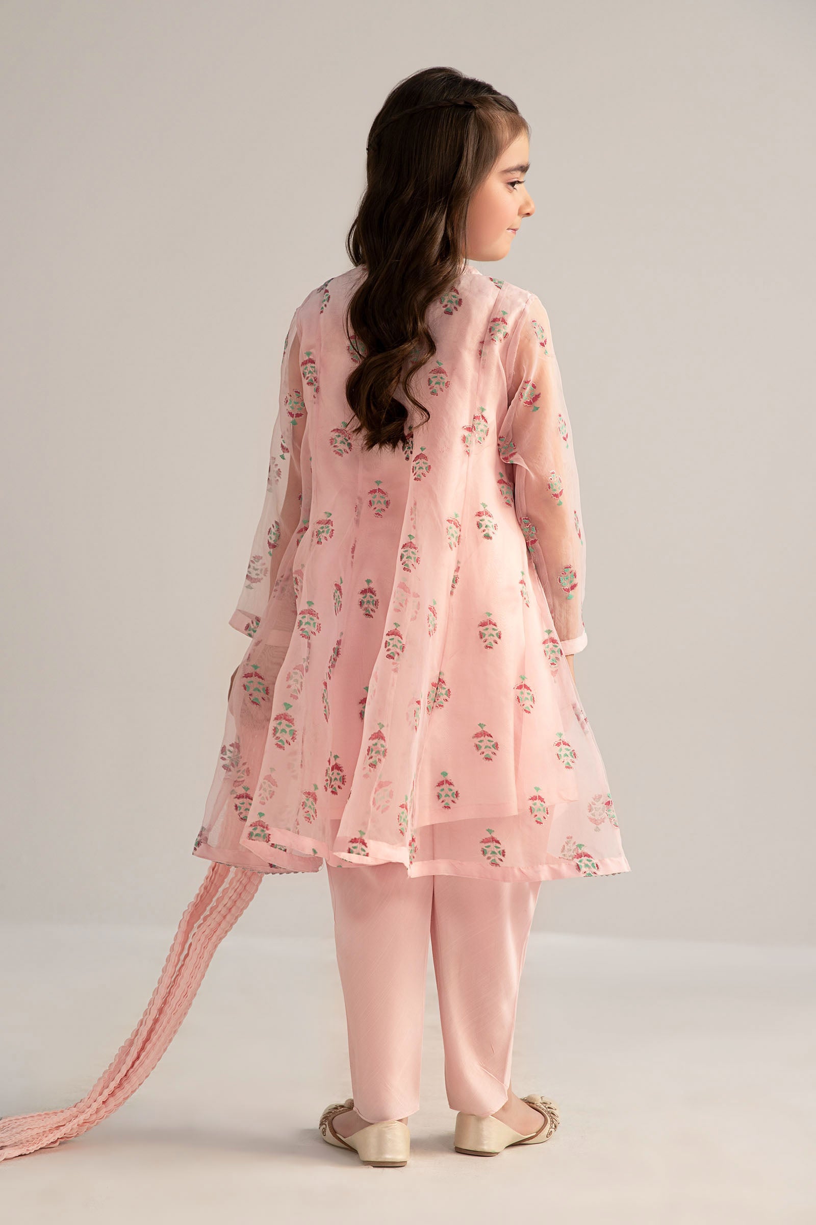 3 Piece Printed Poly Organza Suit