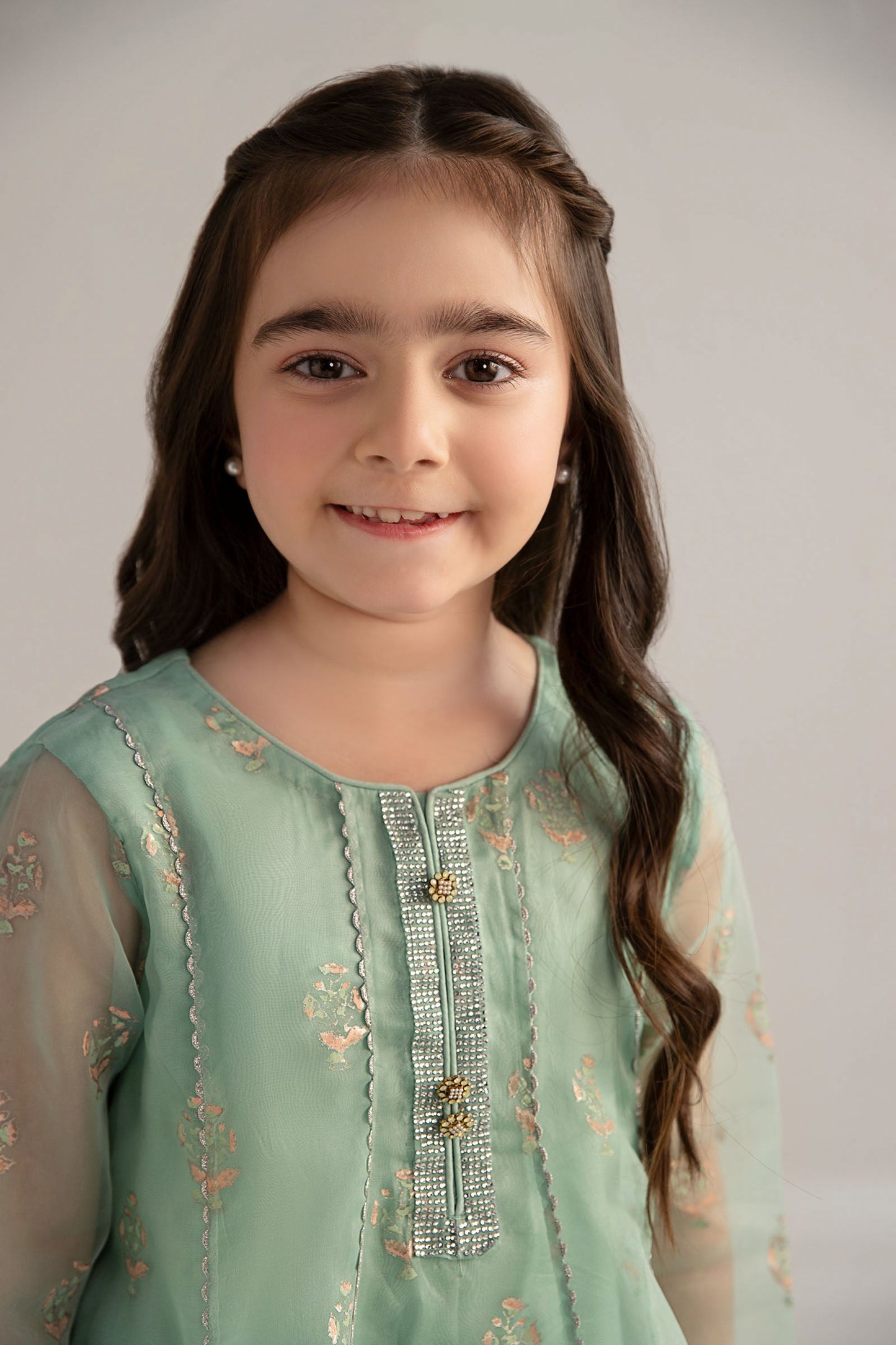 3 Piece Printed Poly Organza Suit