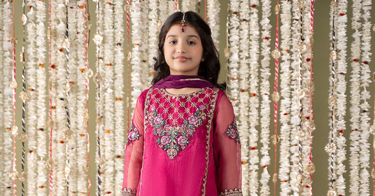 3 Piece Embroidered Organza Suit