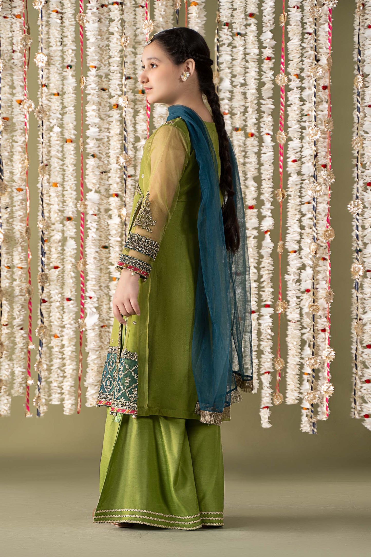 3 Piece Embroidered Organza Suit
