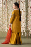 3 Piece Embroidered Raw Silk Suit
