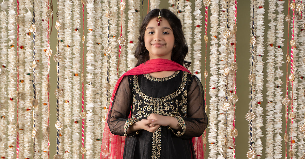 3 Piece Embroidered Organza Suit