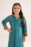 3 Piece Embroidered Raw Silk Suit